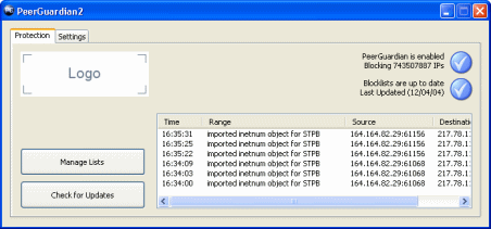 peerguardian block ip