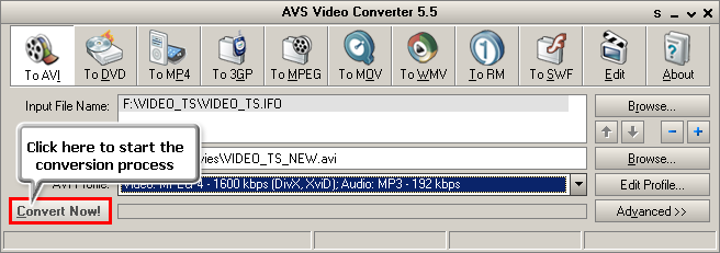 file does not exist avs video converter