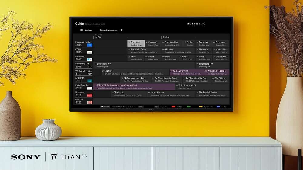 Titan OS:n FAST-kanavat näkyvät nyt Suomessa Sonyn Android-televisioissa
