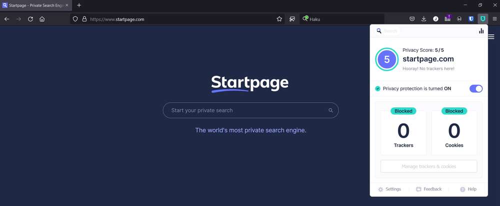 Startpagen uusi selaimen lisäosa estää seuraimet ja evästeet
