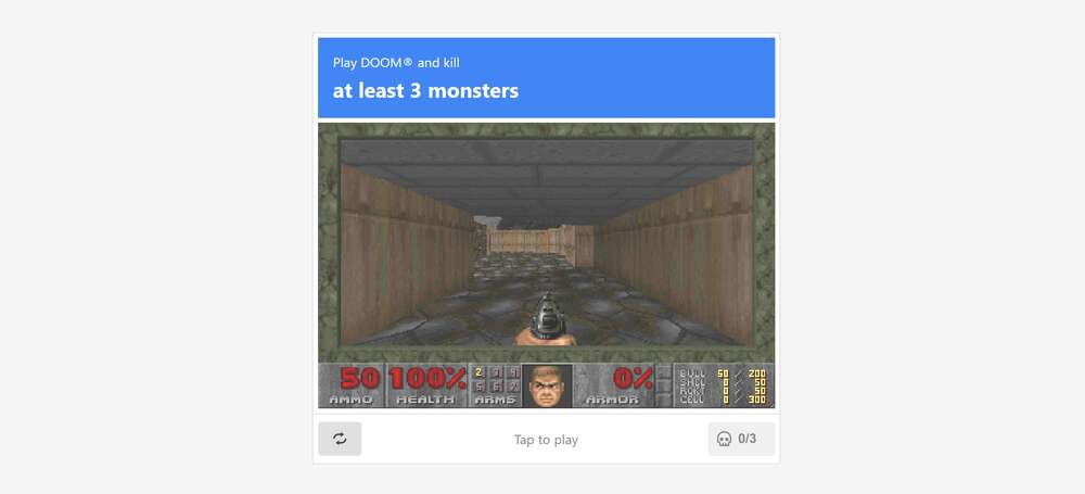 DOOM CAPTCHA - todista olevasi ihminen lahtaamalla örkkejä