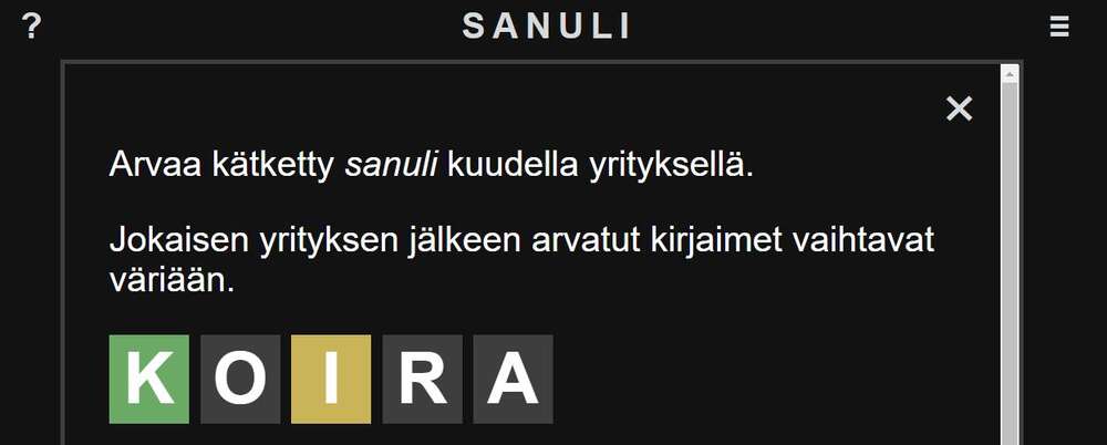 Sanuli - suomenkielinen Wordle -klooni julkaistiin