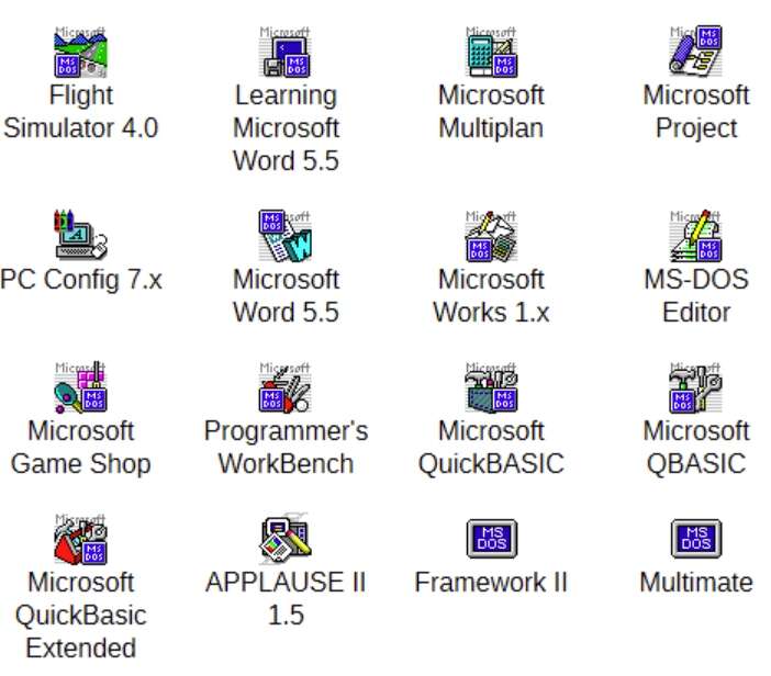Windows 3.0 ikonit löytyvät edelleen myös Windows 10 syövereistä