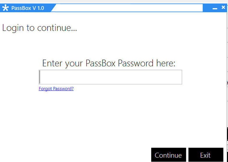 Password here. Passbox.