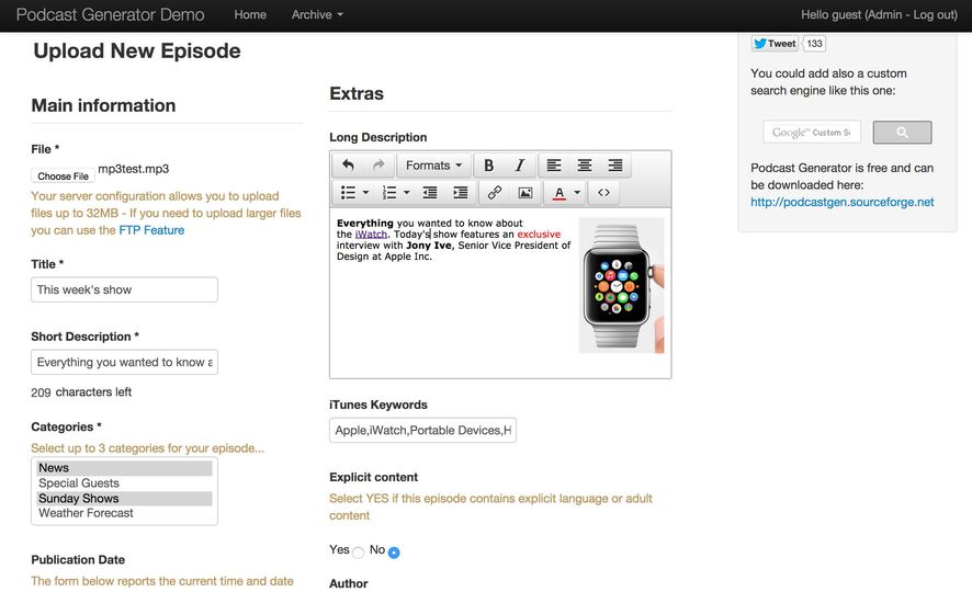Lataa Podcast Generator V2 5 ilmainen Ohjelma Open Source Download fi