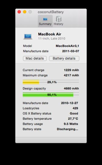 coconutbattery mac menu bar