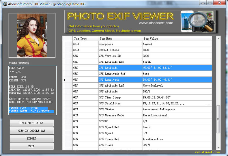 Download Abonsoft Photo EXIF Viewer v1.00 (freeware ...