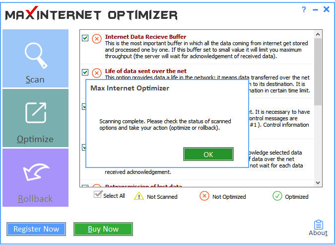 Internet optimizer tool