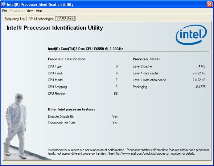 processor identification utility