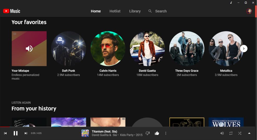 App desktop youtube music GitHub