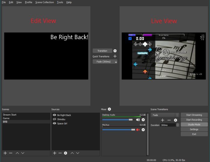 separating camera obs studio recording