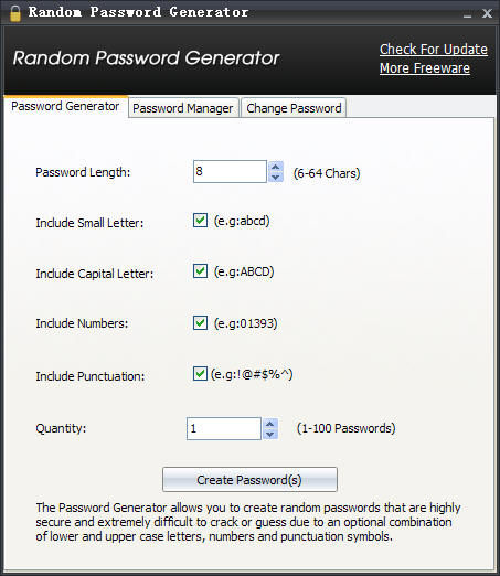 8 character long password generator