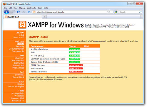 xampp 1.7.3 windows xp issues