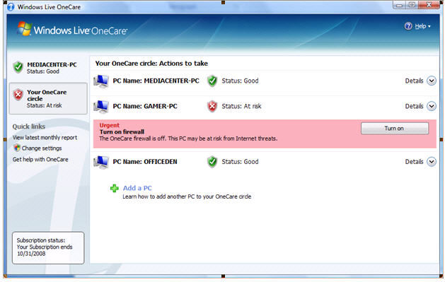 windows live onecare download
