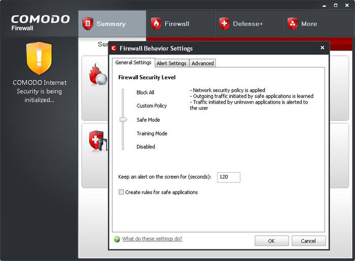 Как сохранить настройки comodo firewall