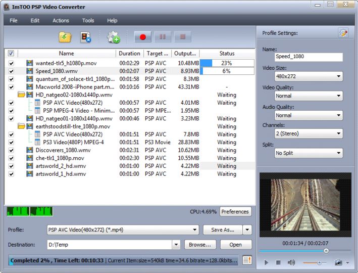 imtoo video converter error message