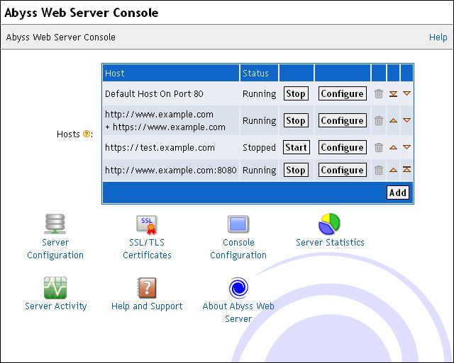 abyss web server cannot listen to the console port