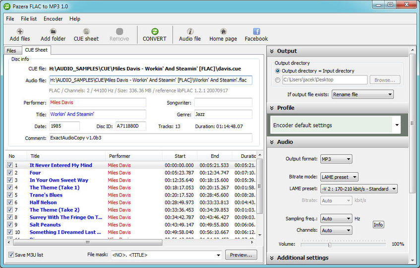 hvorfor ikke Busk Disse Download Pazera FLAC to MP3 (portable) v1.1 (freeware) - AfterDawn: Software  downloads