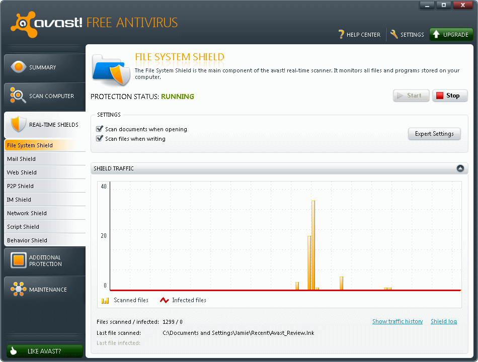 avast behavior shield keeps turning off