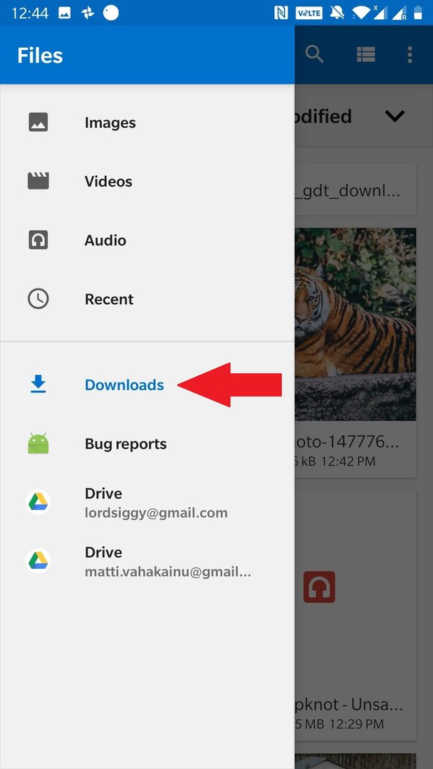 how to see downloads in google android