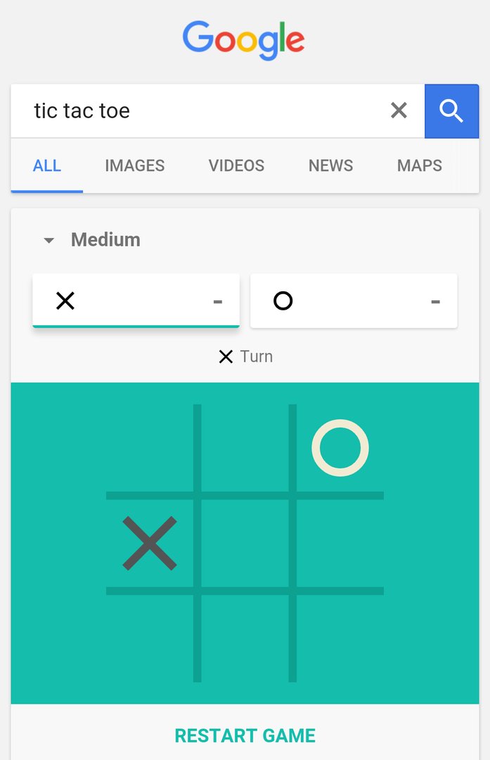 Google Search Now Lets You Play Solitaire or Tic-Tac-Toe