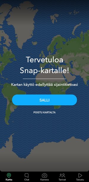 Snapchatin kartta-ominaisuus