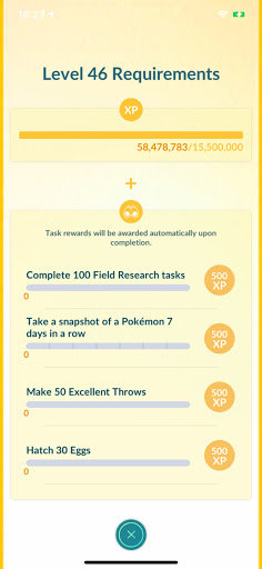 Pokemon Go level 46 requirements