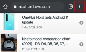 Tap three dots in top-right corner of Chrome