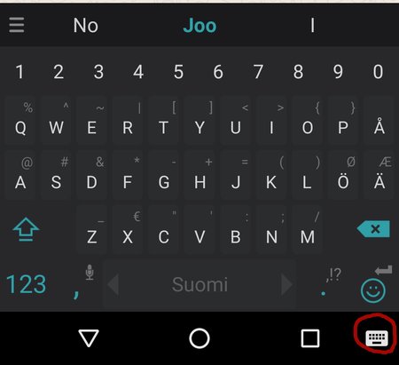 Tap the keyboard icon in order to select the default keyboard for Android