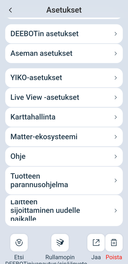 Ecovacsin asetuksia 2/2