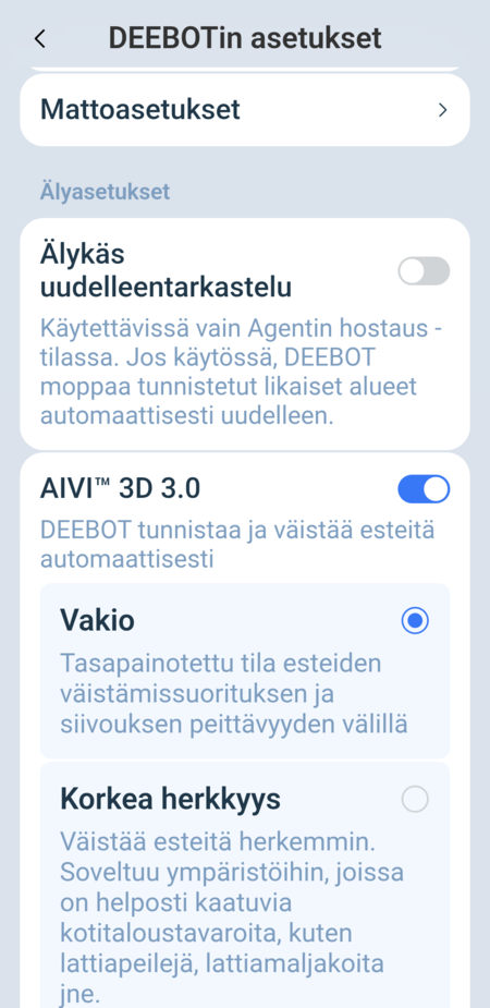 Ecovacs X11:n robotin asetuksia 2/5