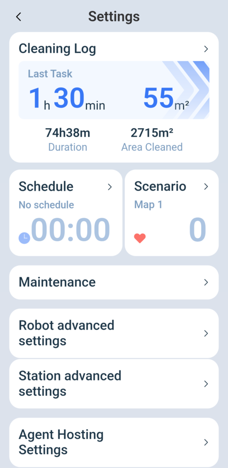 Ecovacs settings 1/2