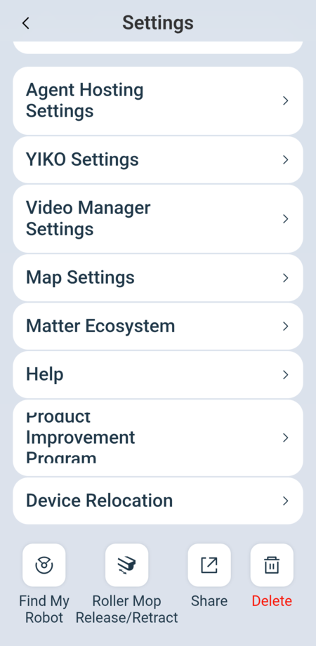 Ecovacs settings 2/2