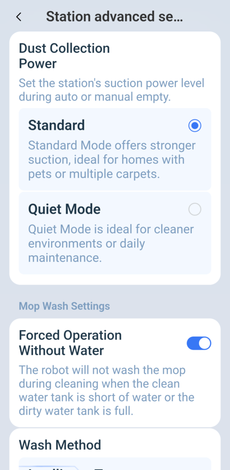 Ecovacs dock settings 2/6