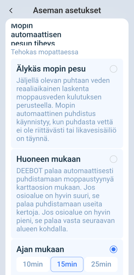 Ecovacsin telakan asetukset 5/8