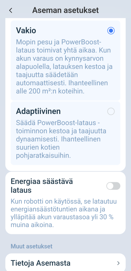 Ecovacsin telakan asetukset 8/8