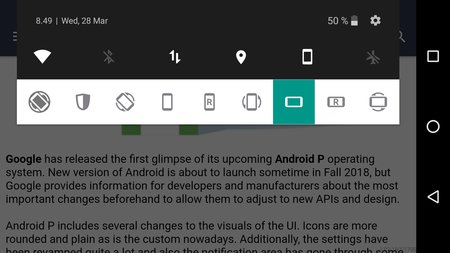 Android app in forced landscape mode