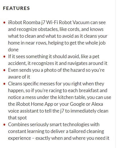 iRobot Roomba J7 specifications