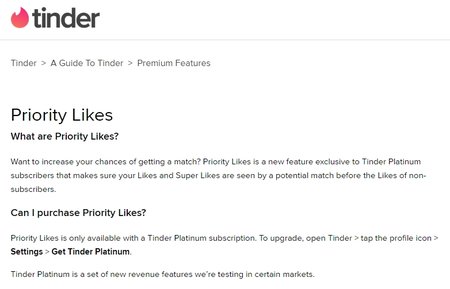 Tinder Platinum: Priority likes explained