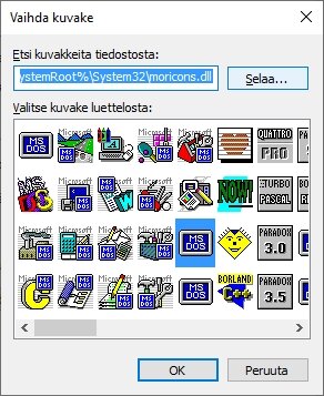 Vanhoja Windows 3.0 ikoneita