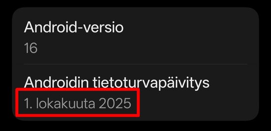 Tuorein tietoturvapivitys on lokakuulta 2025