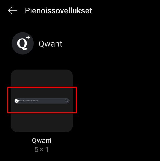 Valitaan Qwantin pienoissovellus