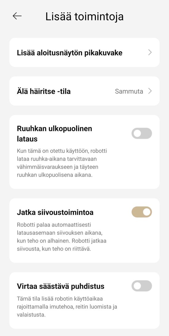 Lisää asetuksia 1/2