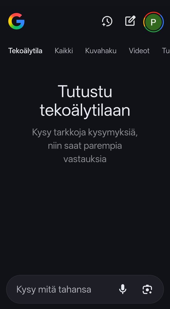 Googlen tekoälytila