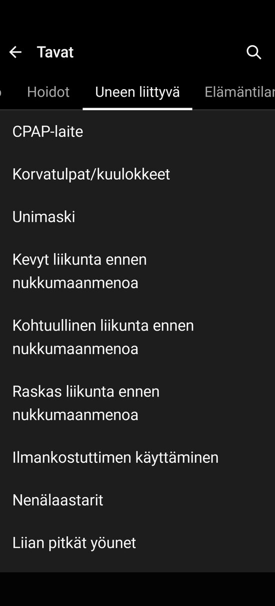 Uneen liittyvi tapoja