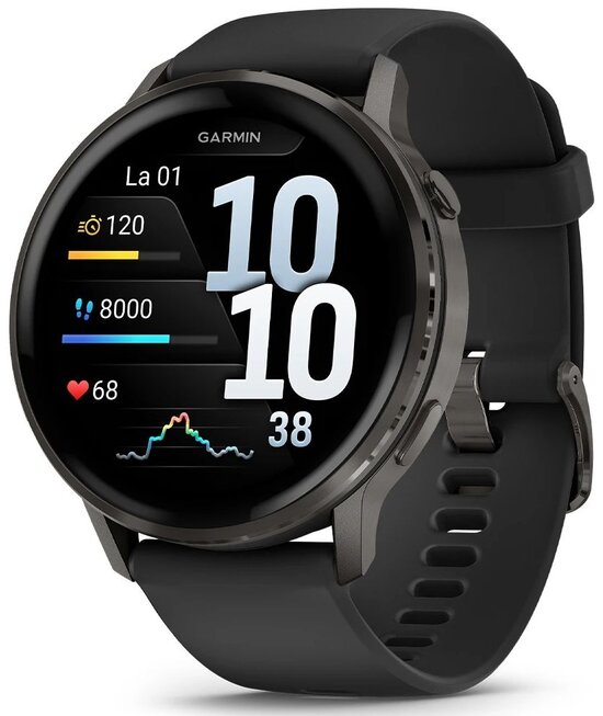 Cinturino HOMTERN Per Garmin Vivoactive 4, Venu 2/3/4 45mm, Forerunner 255/265/570 47mm – Silicone Resistente, Nero