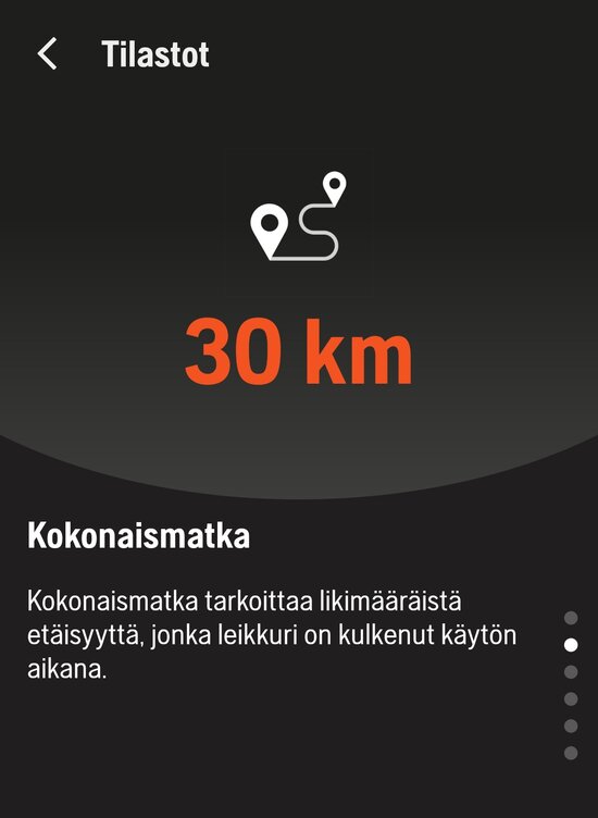 Tilasto siitä, montako kilometriä Husqvarna 430X NERA on kulkenut pihalla siihen mennessä