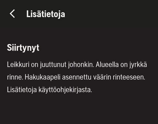 Virheilmoitus - robotti on jumissa