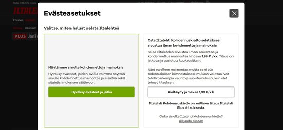 Iltalehti Kohdennuskielto -tilaustarjous