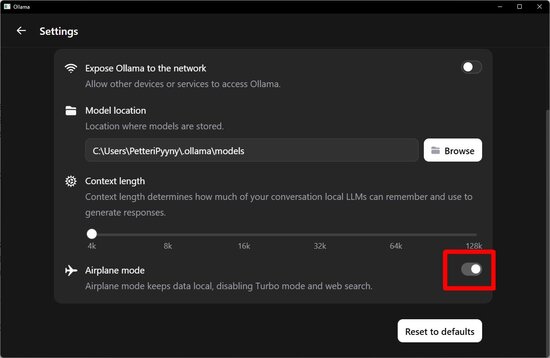 ollaman lentokonetila